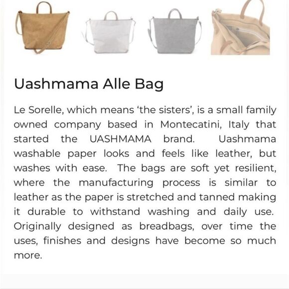 UASHMAMA Alle Cross Body Tote Bag. Made in Italy Dark Grey - Picture 13 of 14